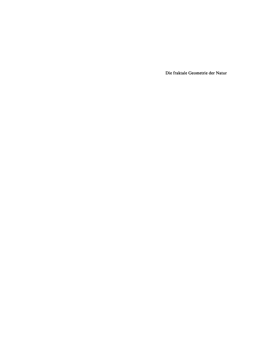 Die fraktale Geometrie der Natur 1st Edition