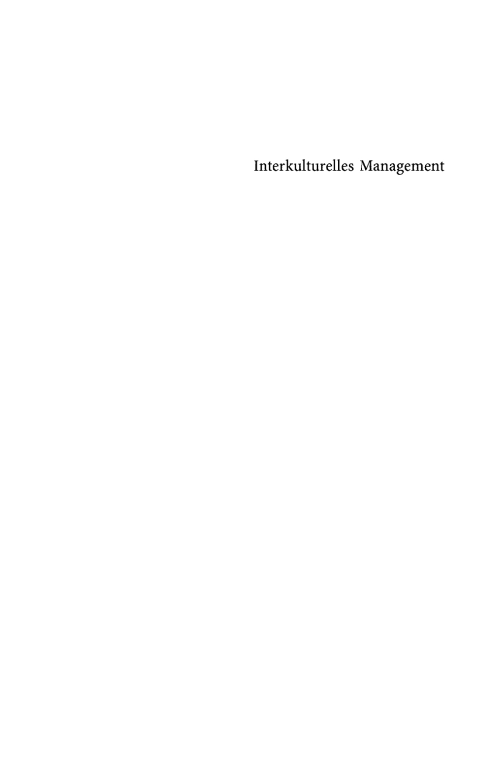Interkulturelles Management 3rd Edition