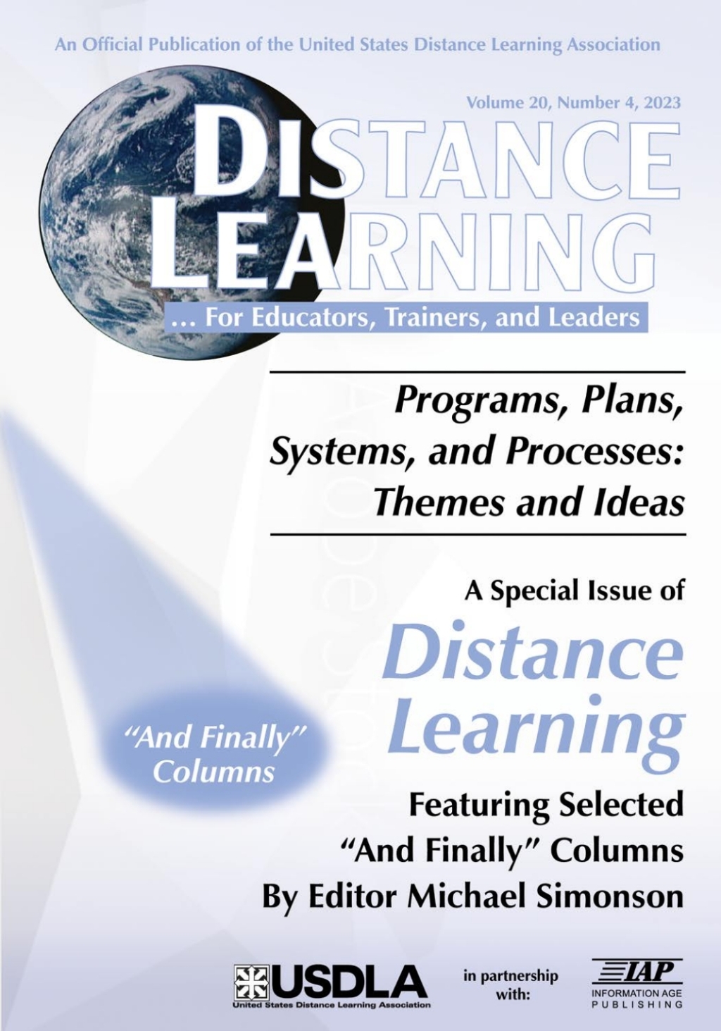 Distance Learning: Volume 20 #4 