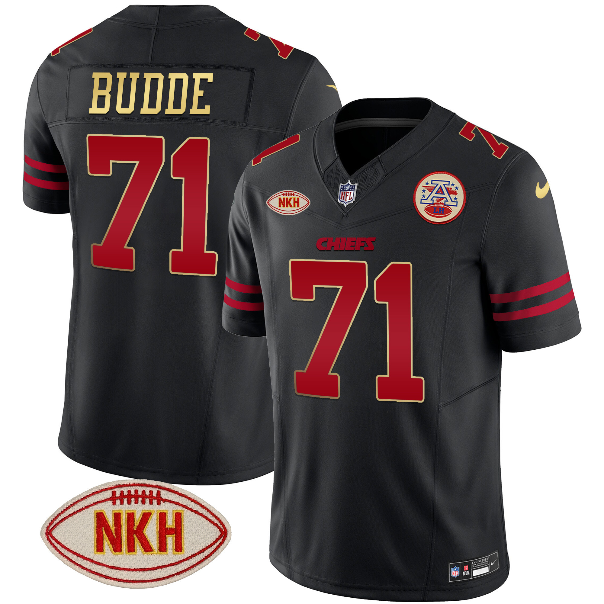 Ed Budde Kansas City Chiefs Gold Vapor Gold Trim Jersey - All Stitched 