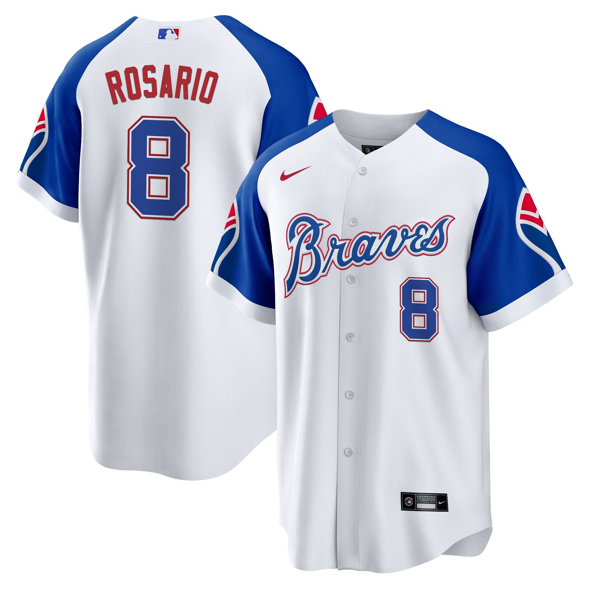 Eddie Rosario Men's Atlanta Braves Throwback 1974 - 1982 Cool Base 1974 Jersey - All Stitched