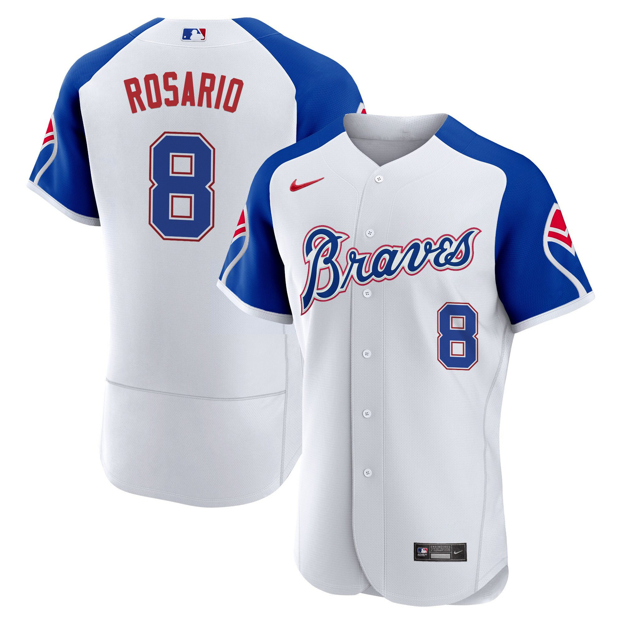 Eddie Rosario Men's Atlanta Braves Throwback 1974 - 1982 Flex Base 1974 Jersey - All Stitched