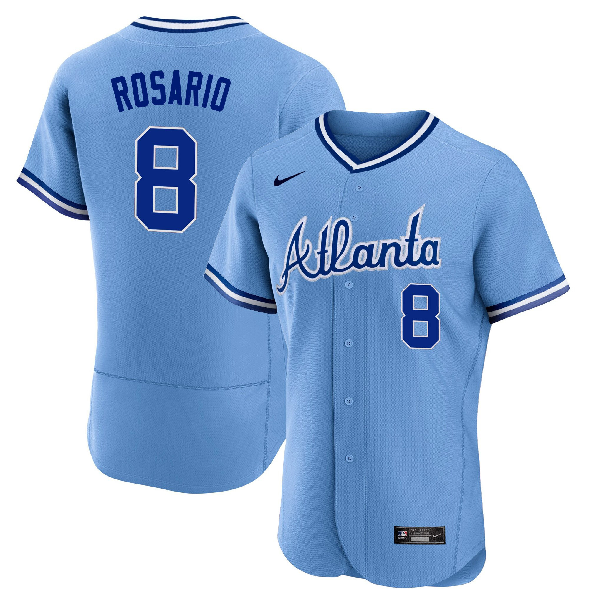 Eddie Rosario Men's Atlanta Braves Throwback 1974 - 1982 Flex Base 1982 Jersey - All Stitched