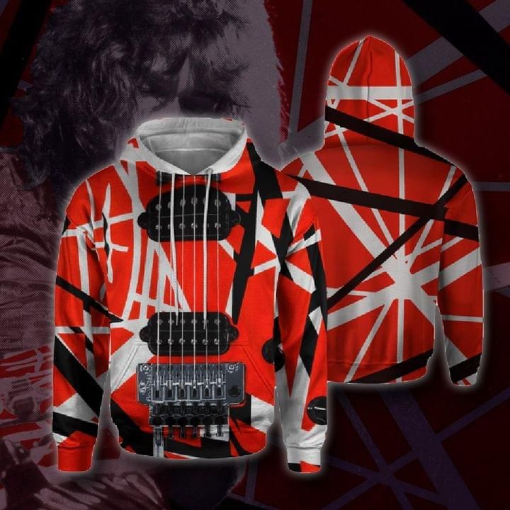 Eddie van halen frankenstrat guitar design pattern for fan 3D Hoodie