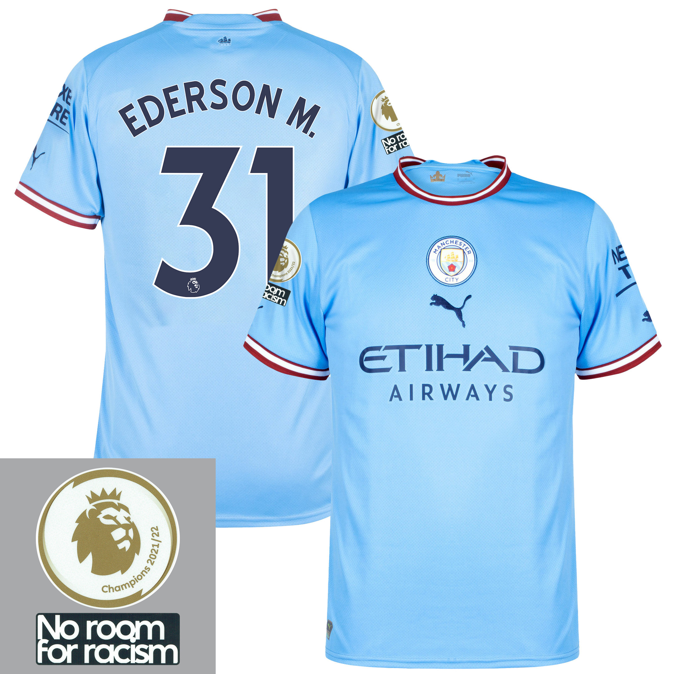 Ederson 31 Manchester City 2022-2023 Home Men Soccer Jersey – Sky Blue
