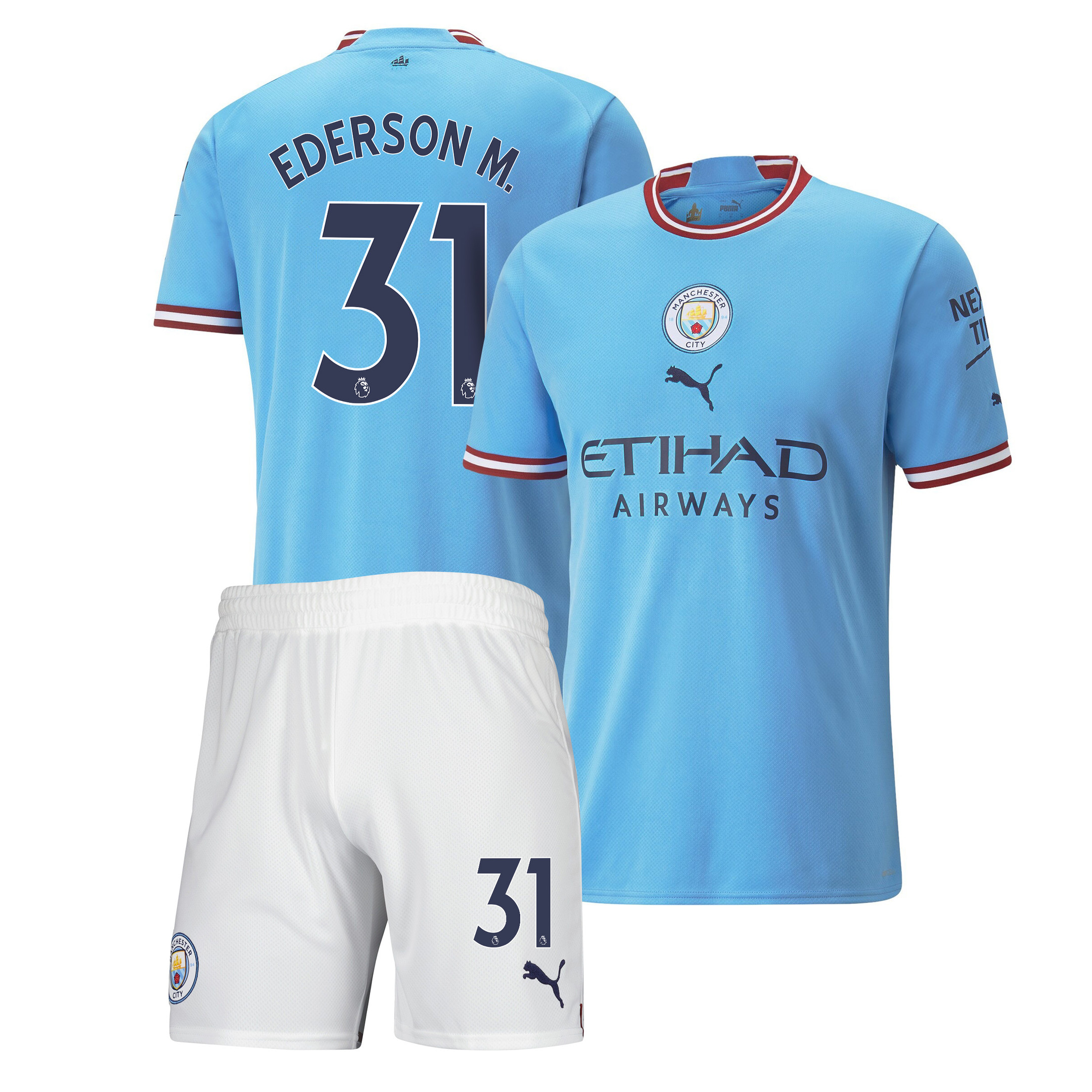 Ederson Moraes 31 Manchester City Home Kit 2022-23 Men Soccer Jersey – Sky Blue