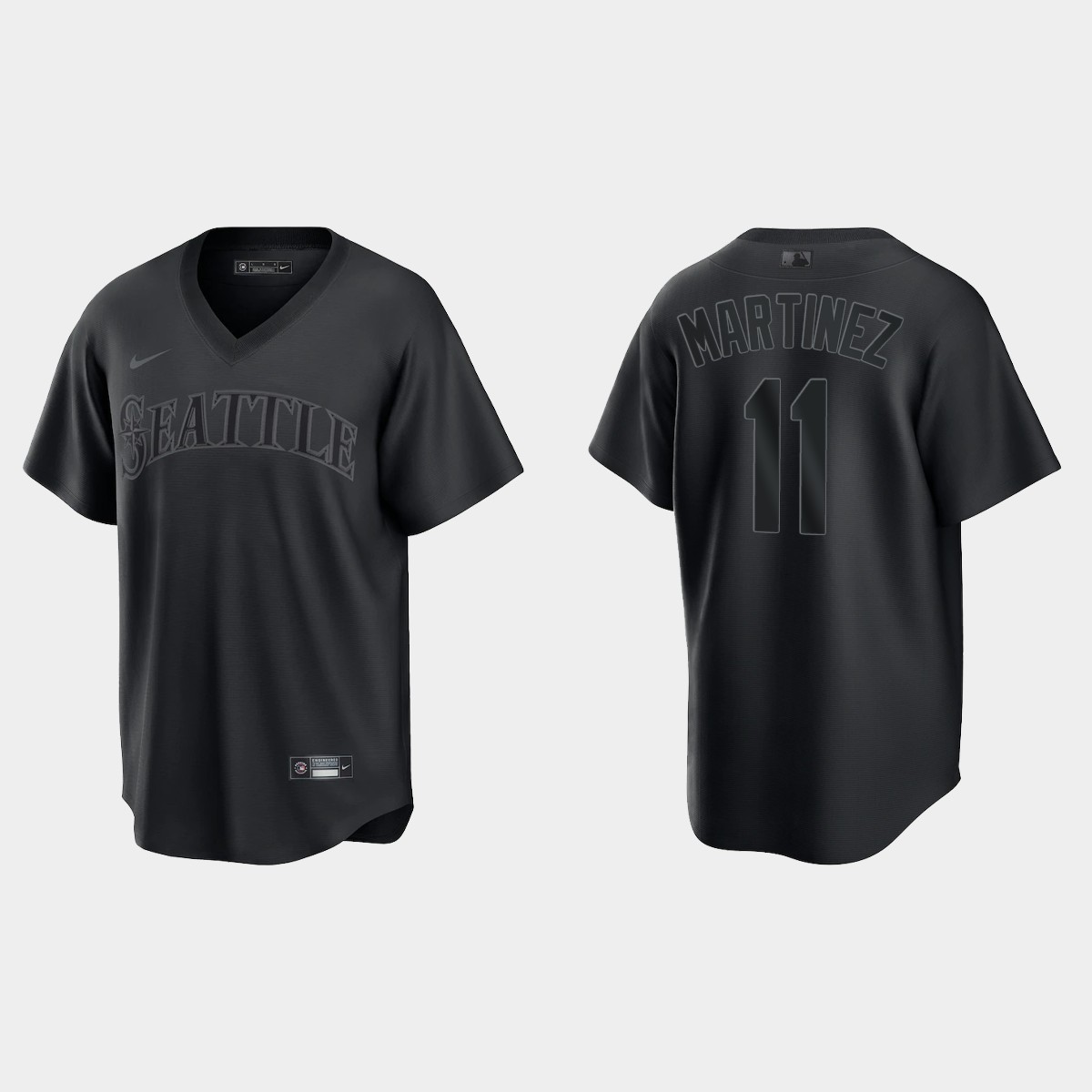 Edgar Martinez Seattle Mariners Pitch Black Fashion Jersey - Black