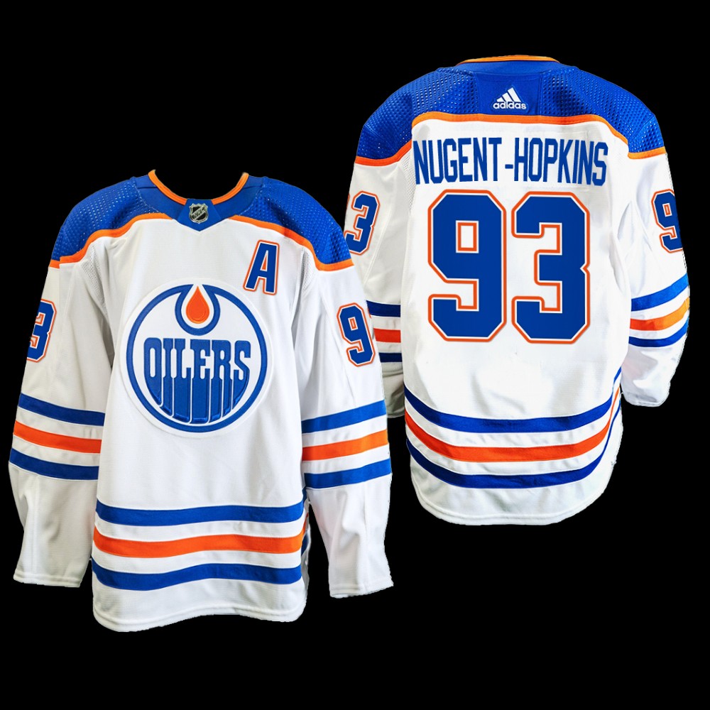 Edmonton Oilers 2022-23 Primegreen Jersey Ryan Nugent-Hopkins White #93 Away Uniform