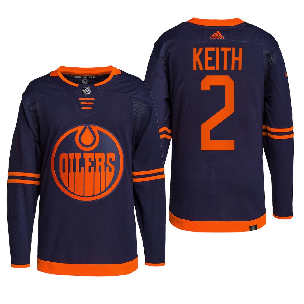 Edmonton Oilers 2022 Alternate Jersey Duncan Keith Navy #2 Primegreen Pro Uniform