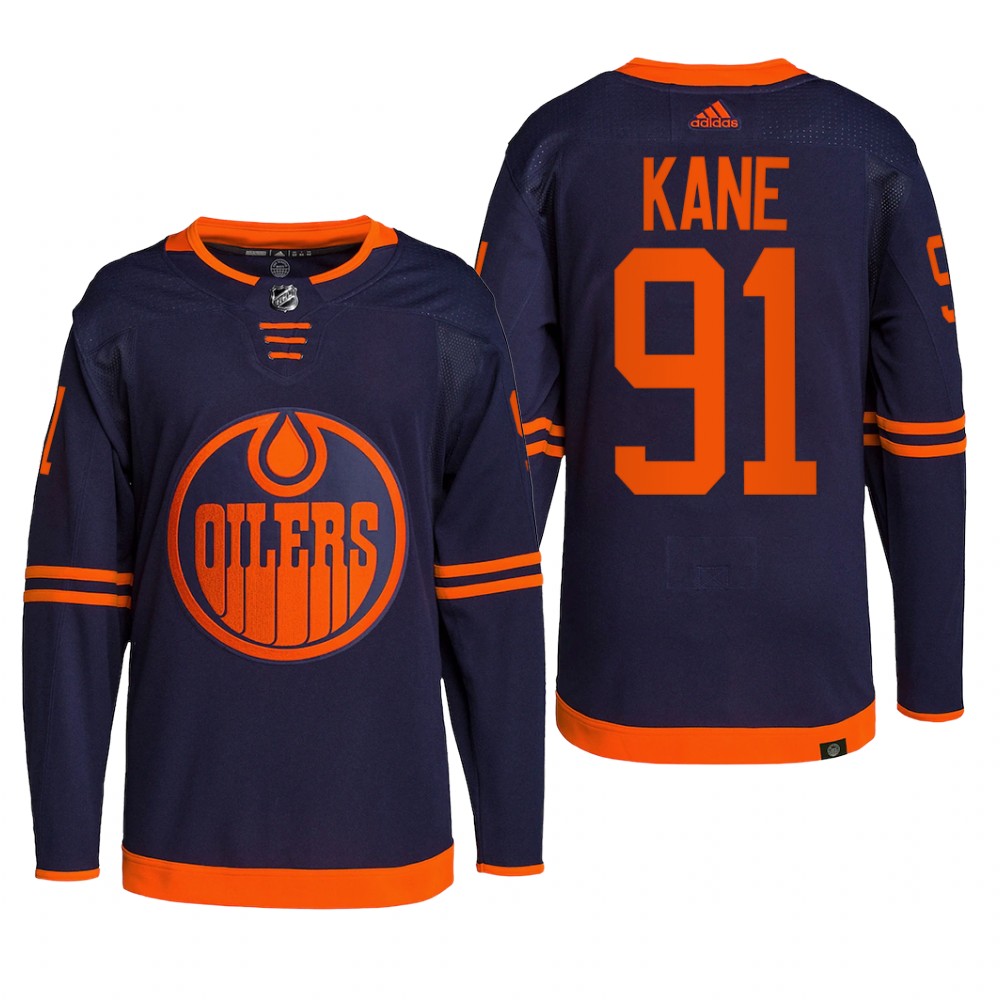 Edmonton Oilers 2022 Alternate Jersey Evander Kane Navy #91 Primegreen Pro Uniform
