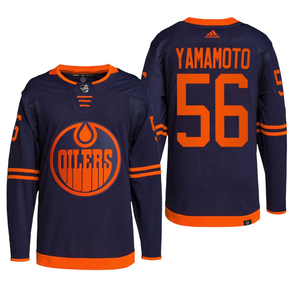 Edmonton Oilers 2022 Alternate Jersey Kailer Yamamoto Navy #56 Primegreen Pro Uniform