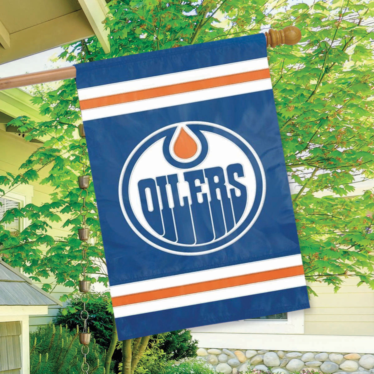 Edmonton Oilers Applique & Embroidered Flag NHL Garden Flag, House Flag