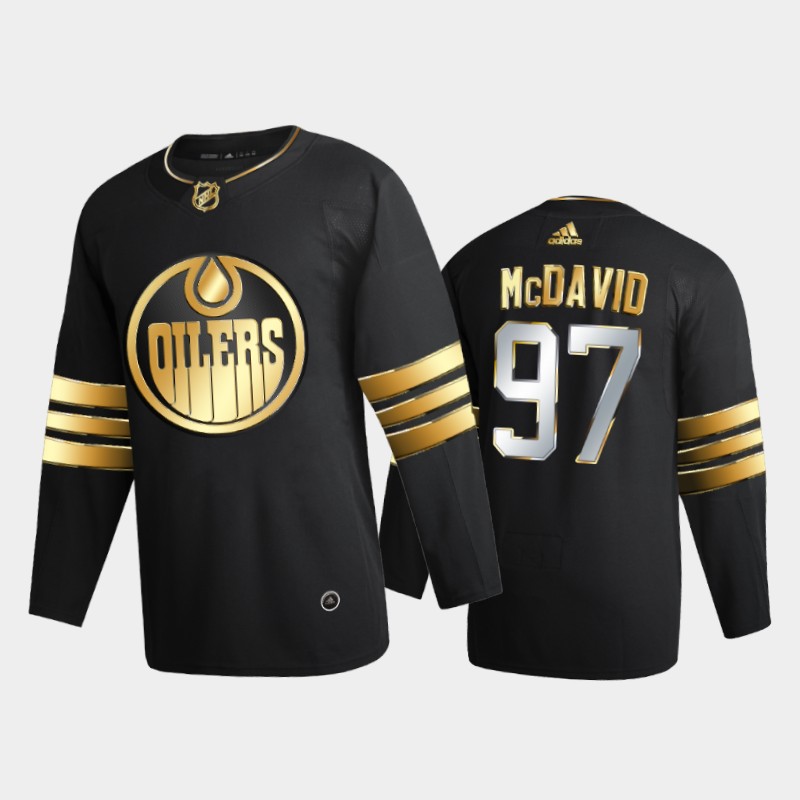 Edmonton Oilers Connor McDavid #97 2020-21 Golden Edition Black Limited Jersey