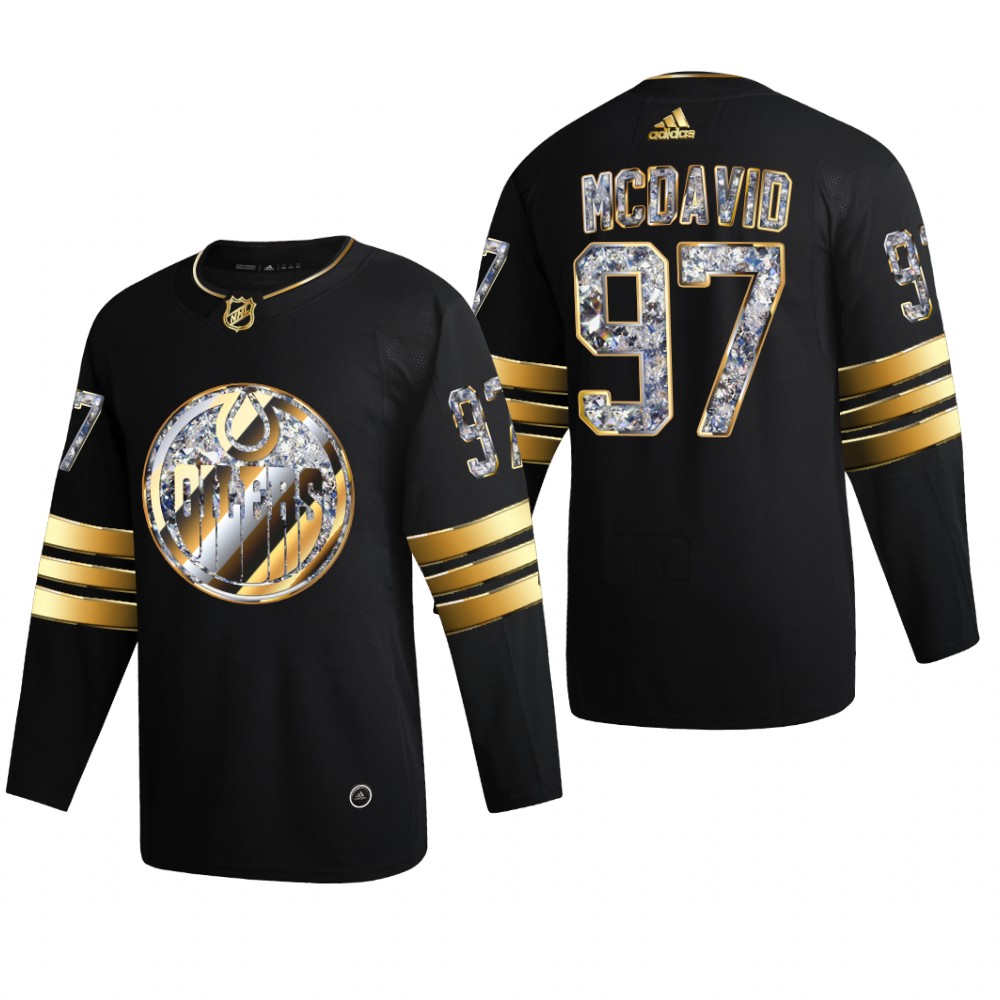 Edmonton Oilers Connor McDavid #97 Diamond Edition 2022 Stanley Cup Playoffs Black Jersey
