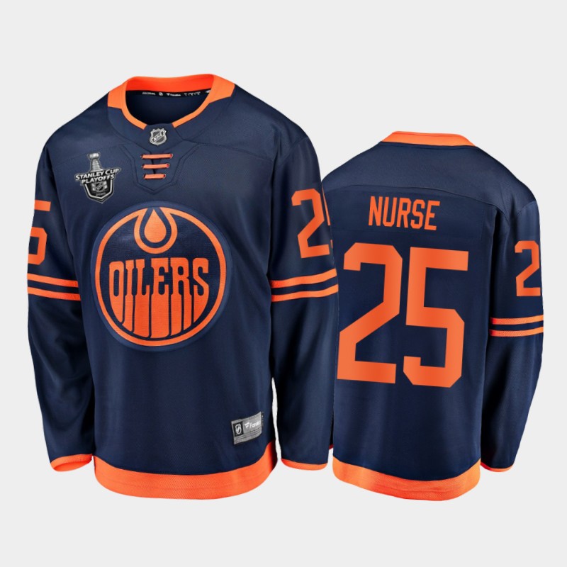 Edmonton Oilers Darnell Nurse #25 2020 Stanley Cup Playoffs Navy Alternate Jersey