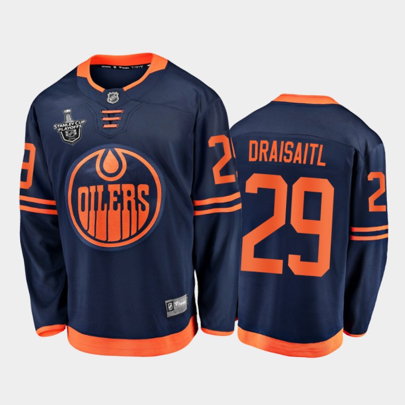 Edmonton Oilers Leon Draisaitl #29 2020 Stanley Cup Playoffs Navy Alternate Jersey