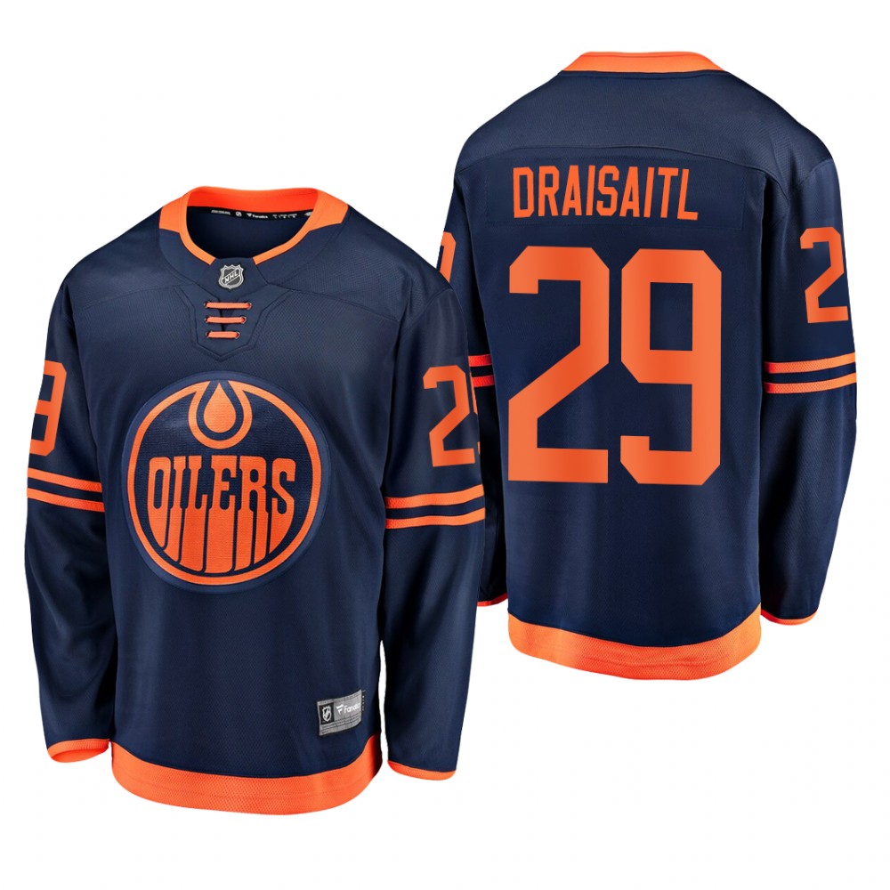 Edmonton Oilers Leon Draisaitl #29 Alternate Navy 2019-20 Breakaway Player Jersey