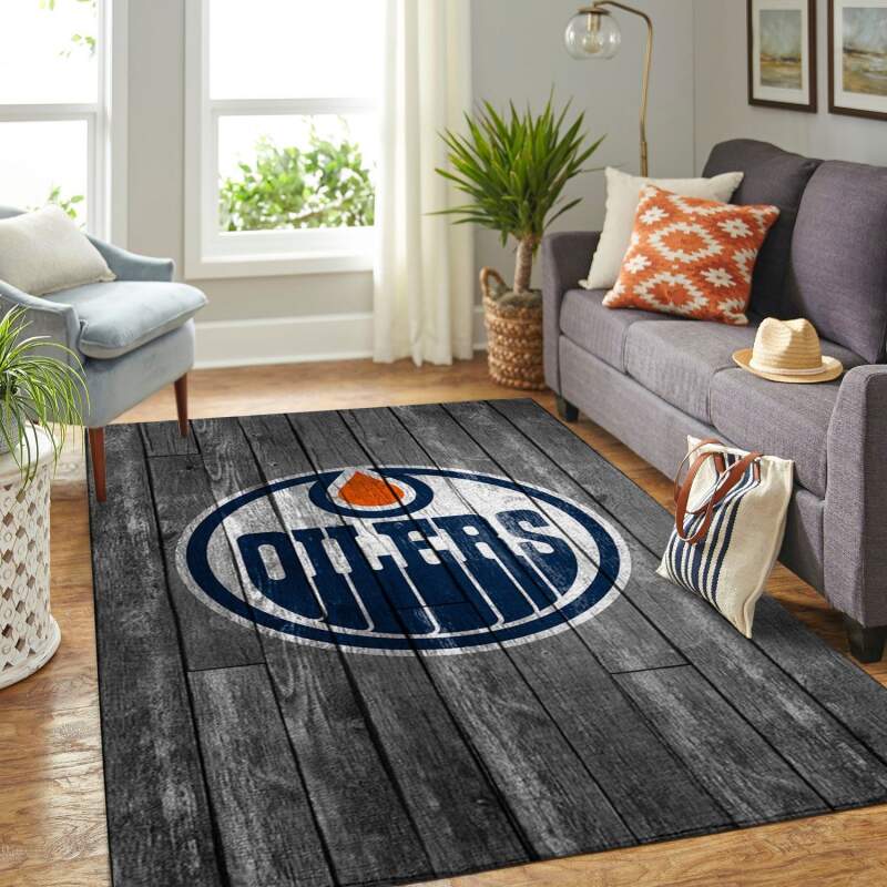 Edmonton Oilers Living Room Area Rectangle Rug
