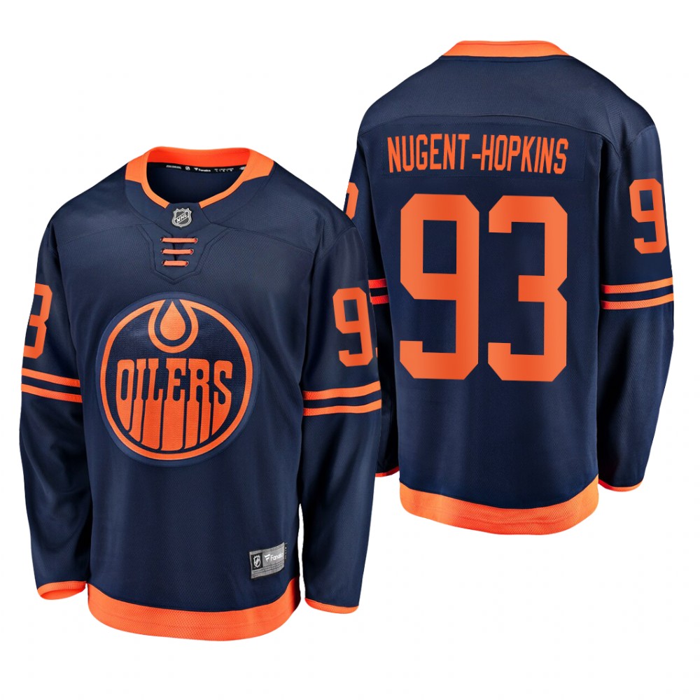 Edmonton Oilers Ryan Nugent-Hopkins #93 Alternate Navy 2019-20 Breakaway Player Jersey