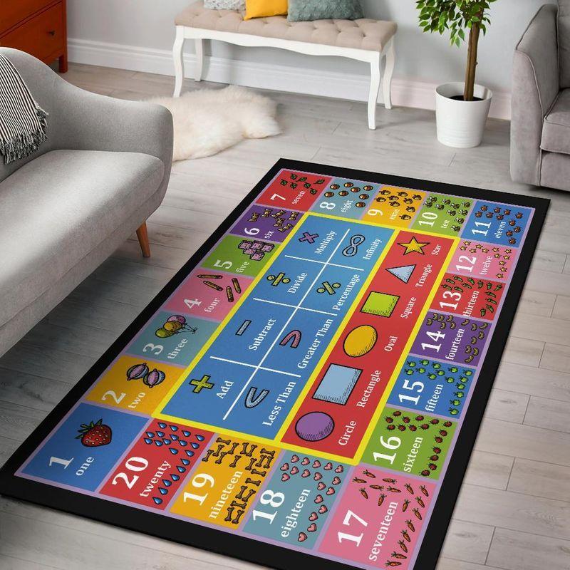 Educational Counting Area Rectangle Rug