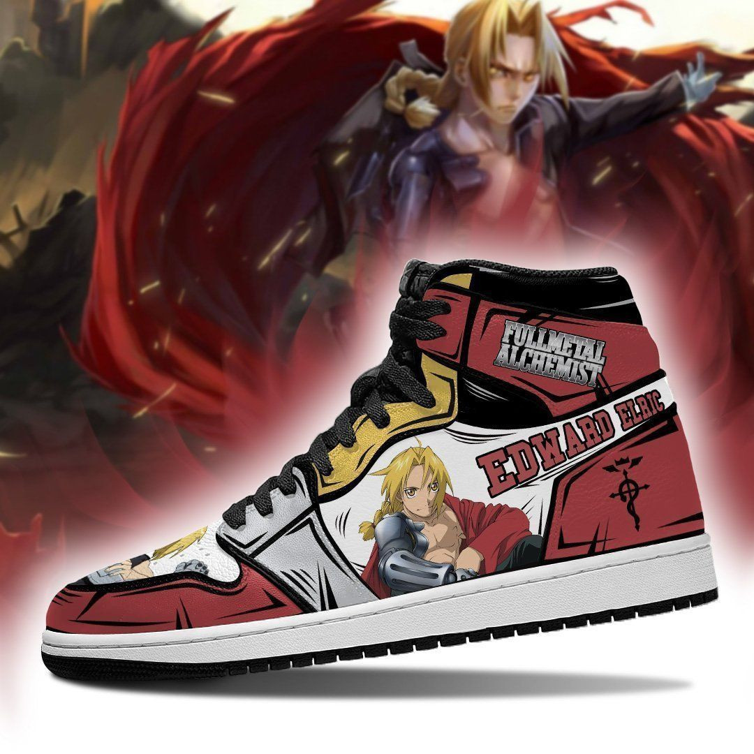 Edward Elric Fullmetal Alchemist Anime 1 High Top Air Jordan Sneaker, Air Jordan Hightop