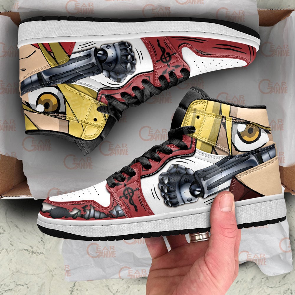 Edward Elric JD1s Sneakers Fullmetal Alchemist Anime Shoes, Air Jordan Hightop