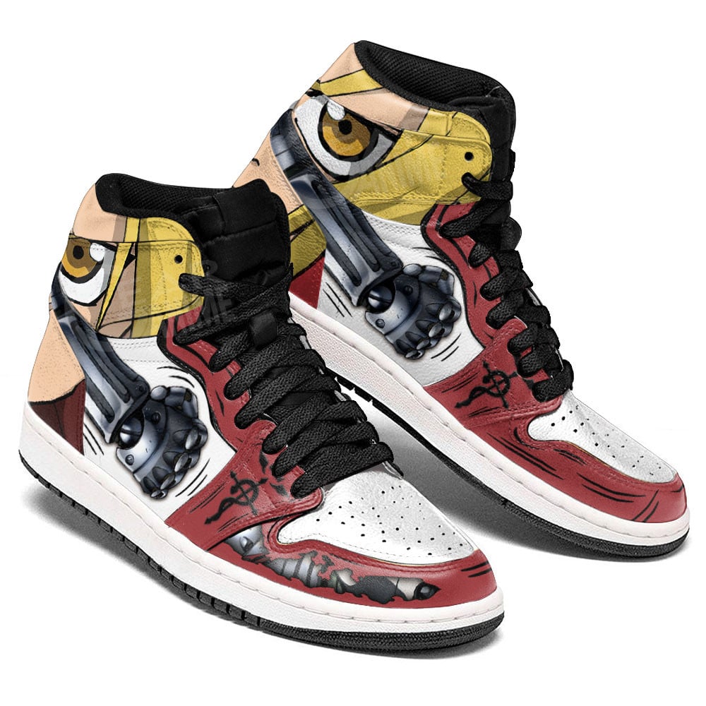 Edward Elric JD1s Sneakers Fullmetal Alchemist Anime Shoes, Air Jordan Hightop