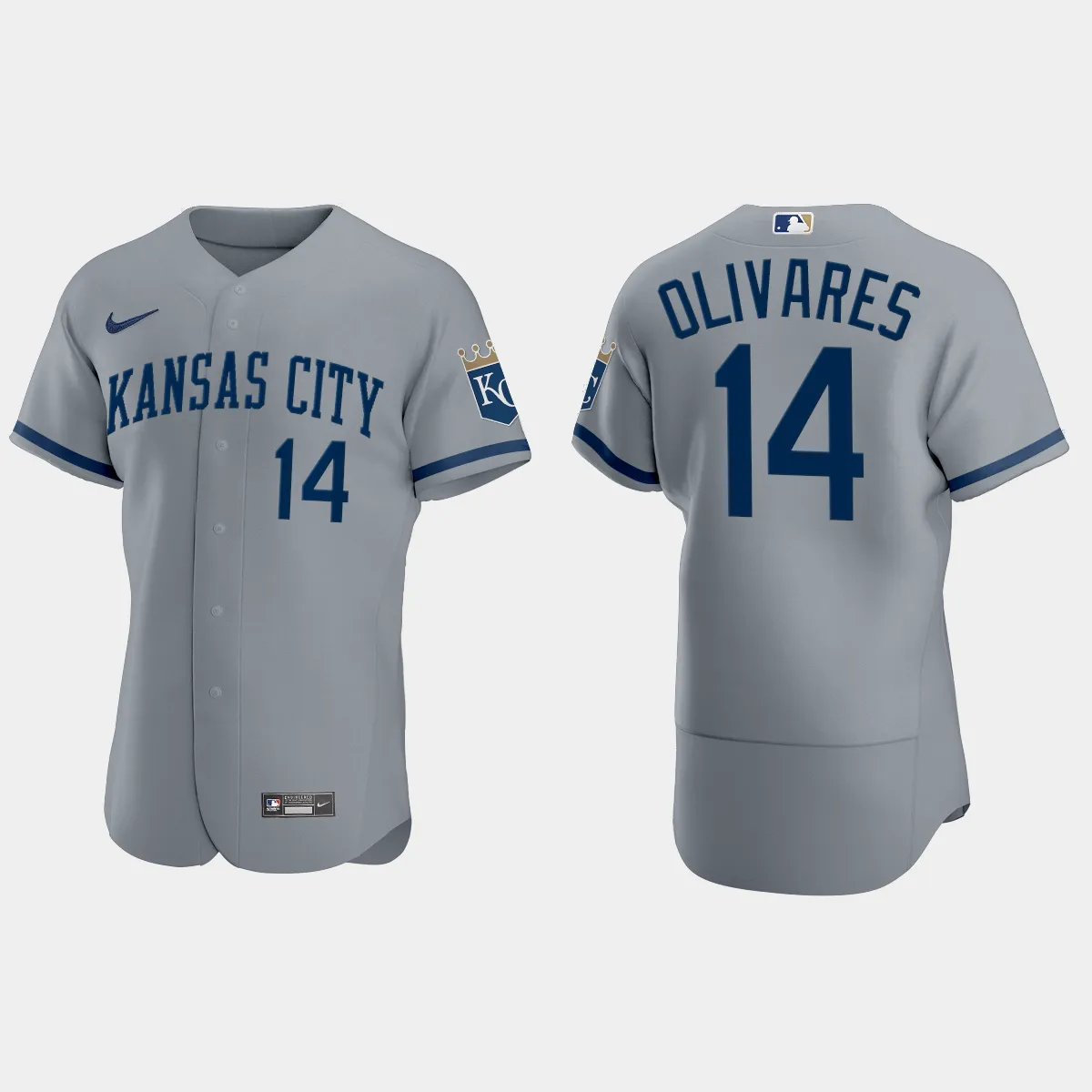 Edward Olivares Kansas City Royals Jersey - Gray