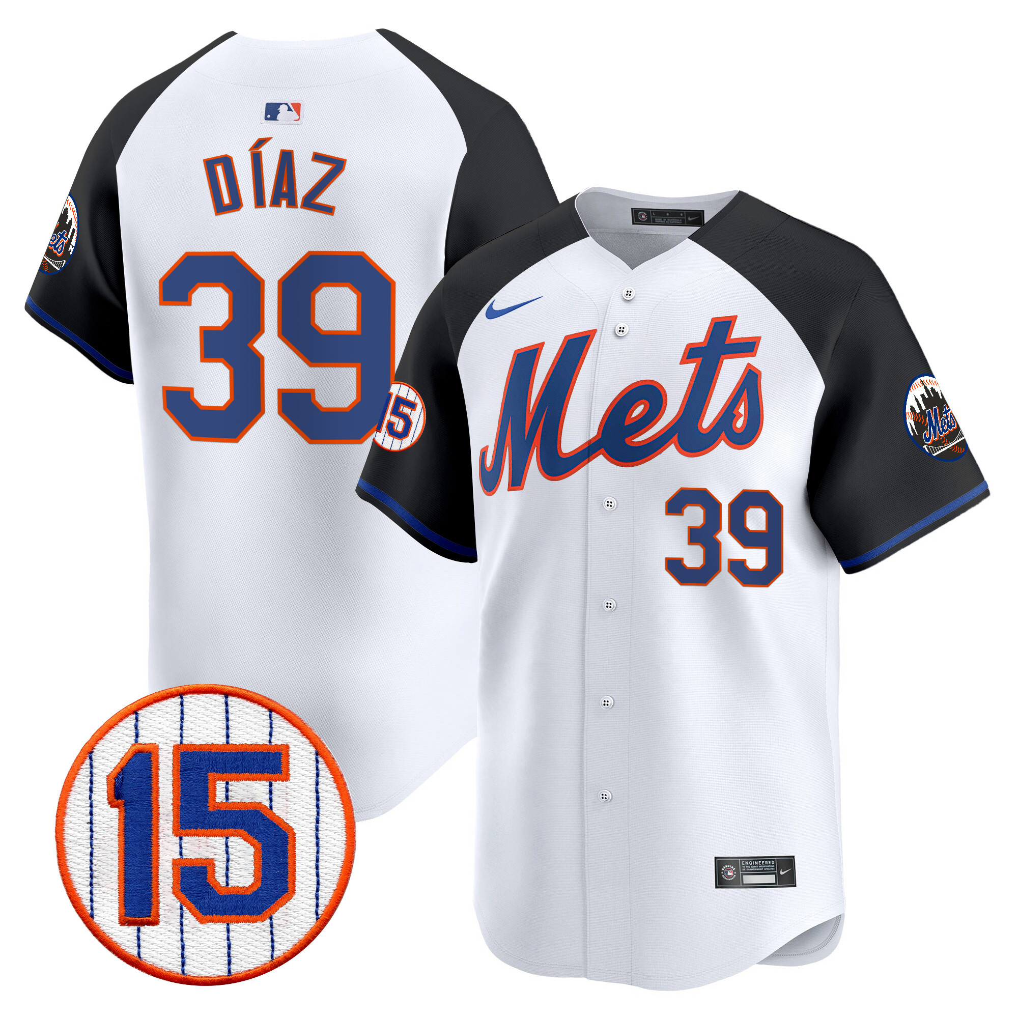 Edwin Diaz Men's New York Mets Jerry Grote Patch Vapor Premier Limited Alternate Jersey - All Stitched