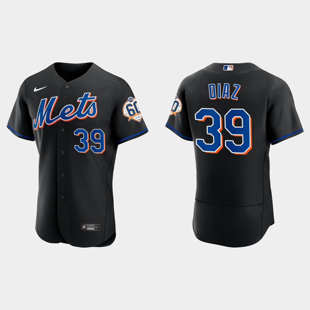 Edwin Diaz New York Mets 60th Anniversary Alternate Jersey - Black