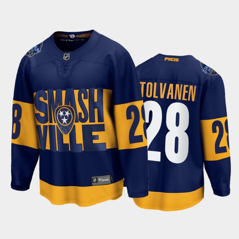 Eeli Tolvanen Nashville Predators 2022 Stadium Series Navy Fanatics Jersey