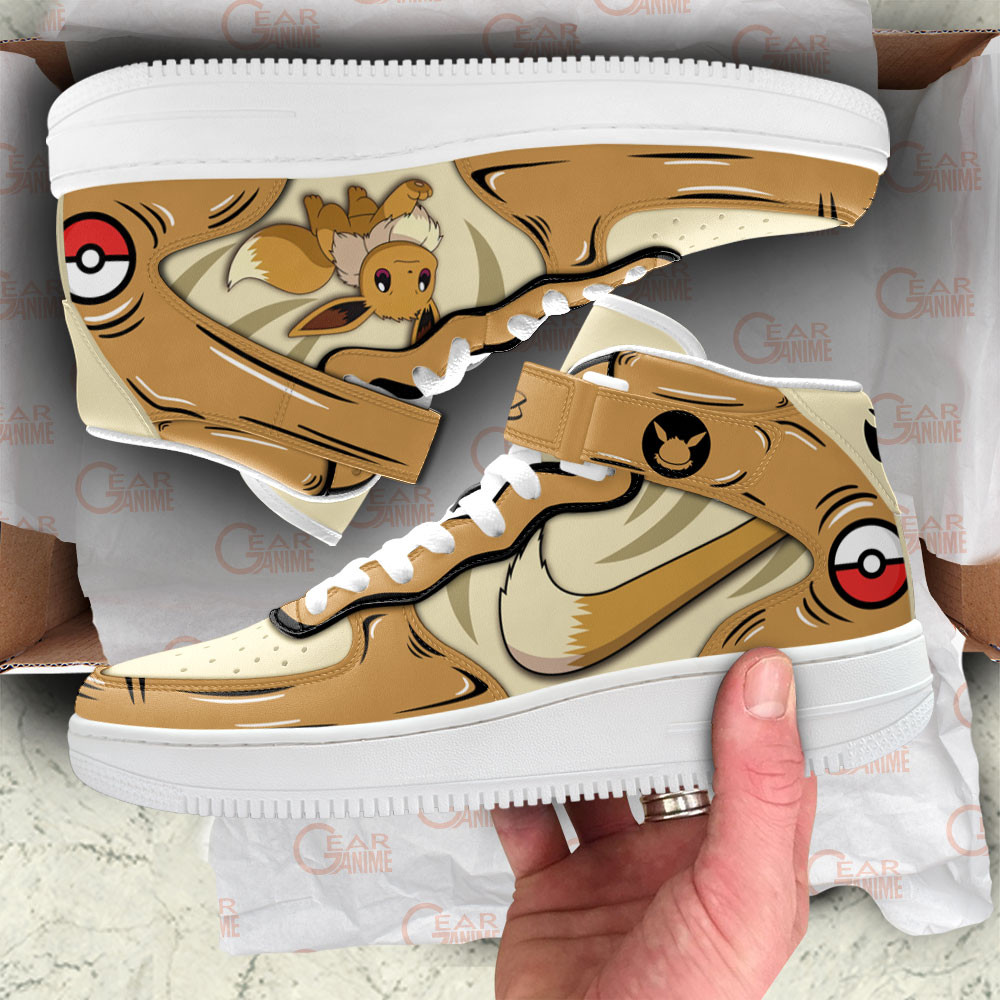 Eevee Air Mid Shoes Custom For Pokemon Anime Fans