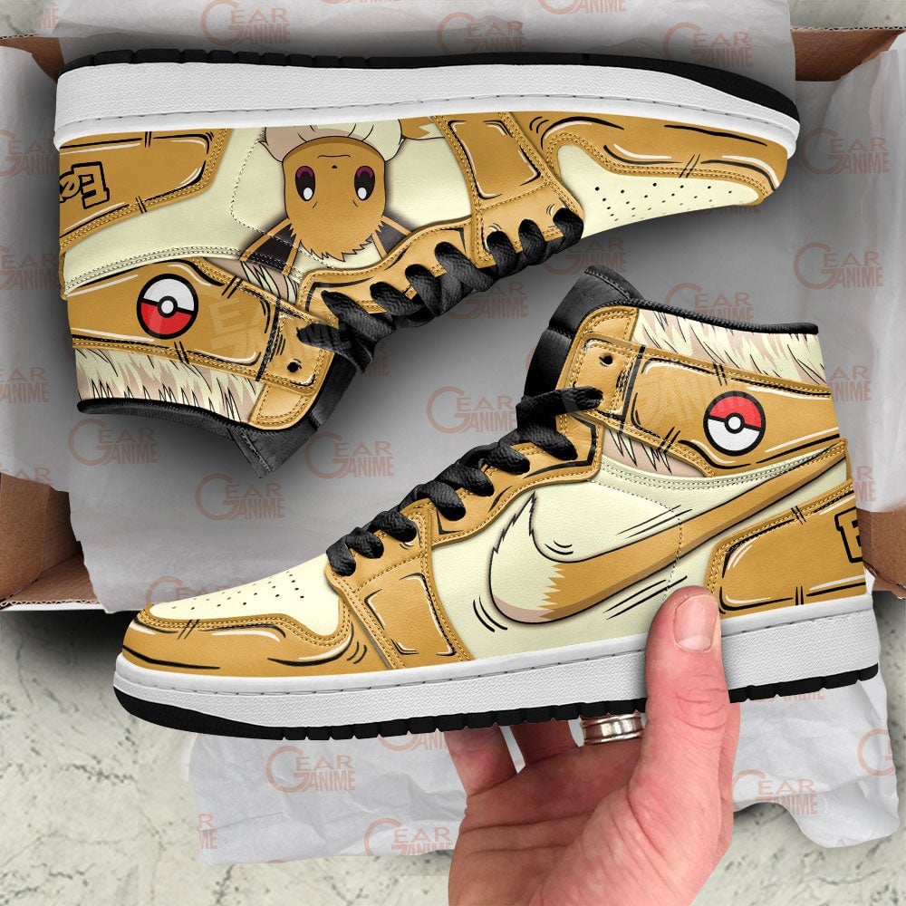Eevee J1 Sneakers Shoes For Pokemon Anime Fans, Air Jordan Hightop