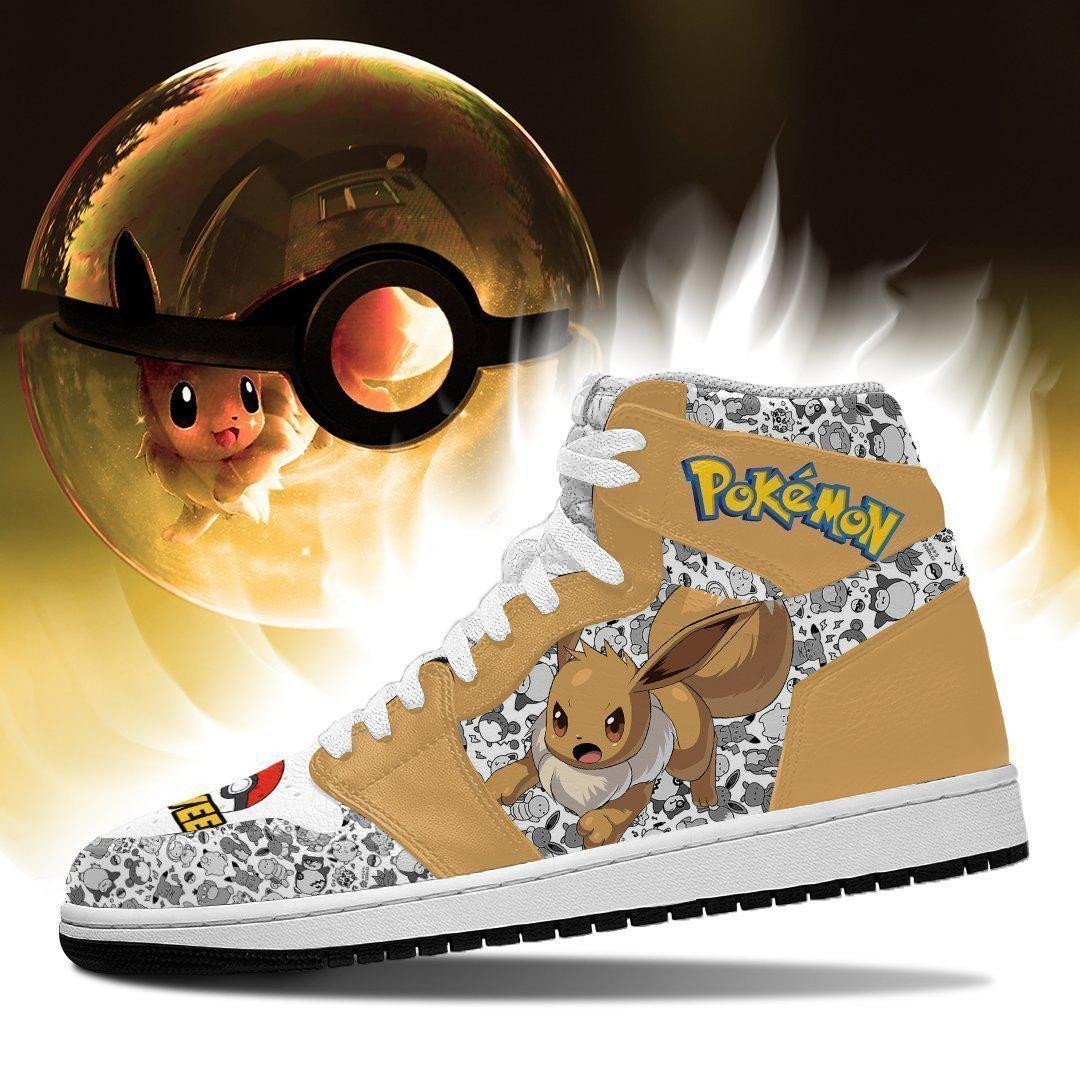 Eevee JD1s Sneakers Anime Pokemon Shoes, Air Jordan Hightop
