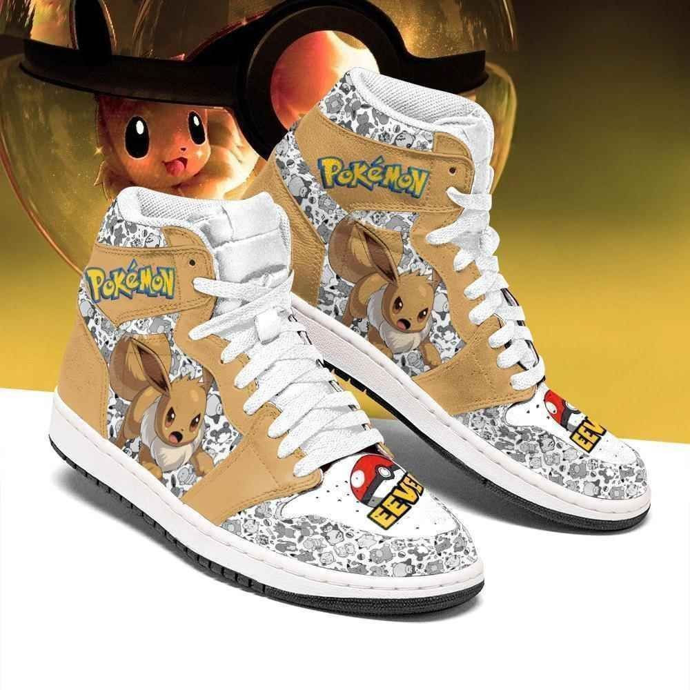 Eevee Pokemon Anime High Top Air Jordan Sneaker, Air Jordan Hightop