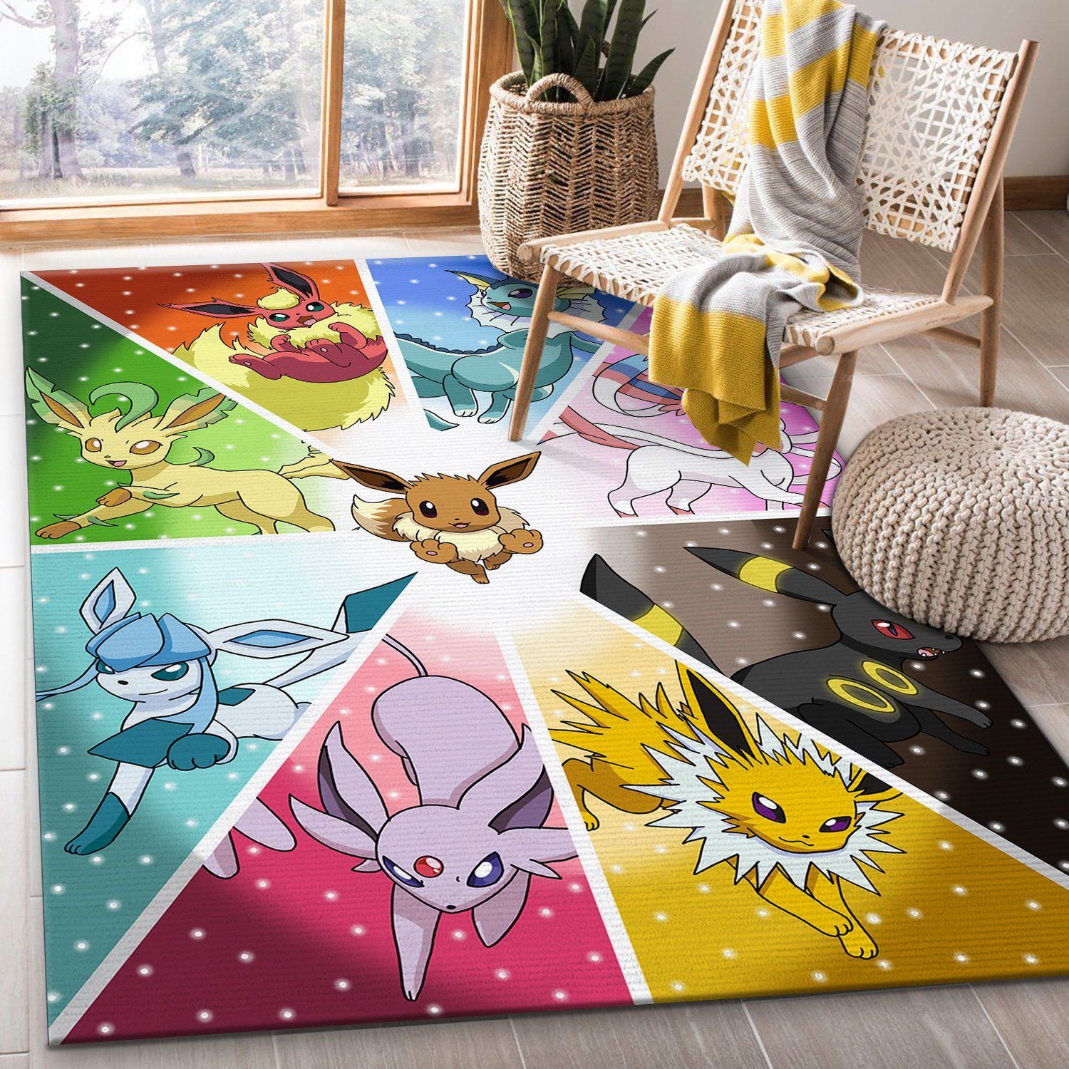 Eevee Pokemon Area Rectangle Rug – Custom Size And Printing