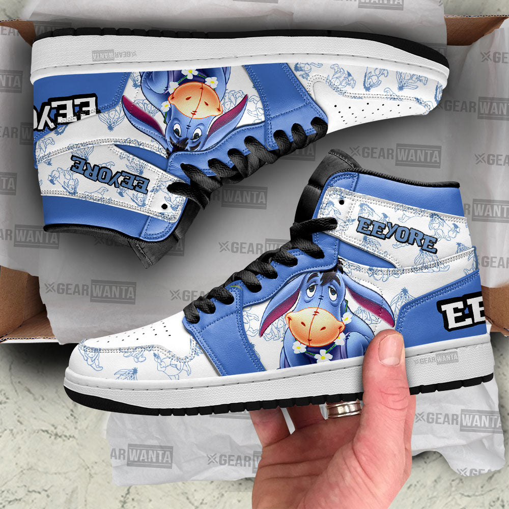 Eeyore J1 Shoes For Cartoon Fans Sneakers, Air Jordan Hightop