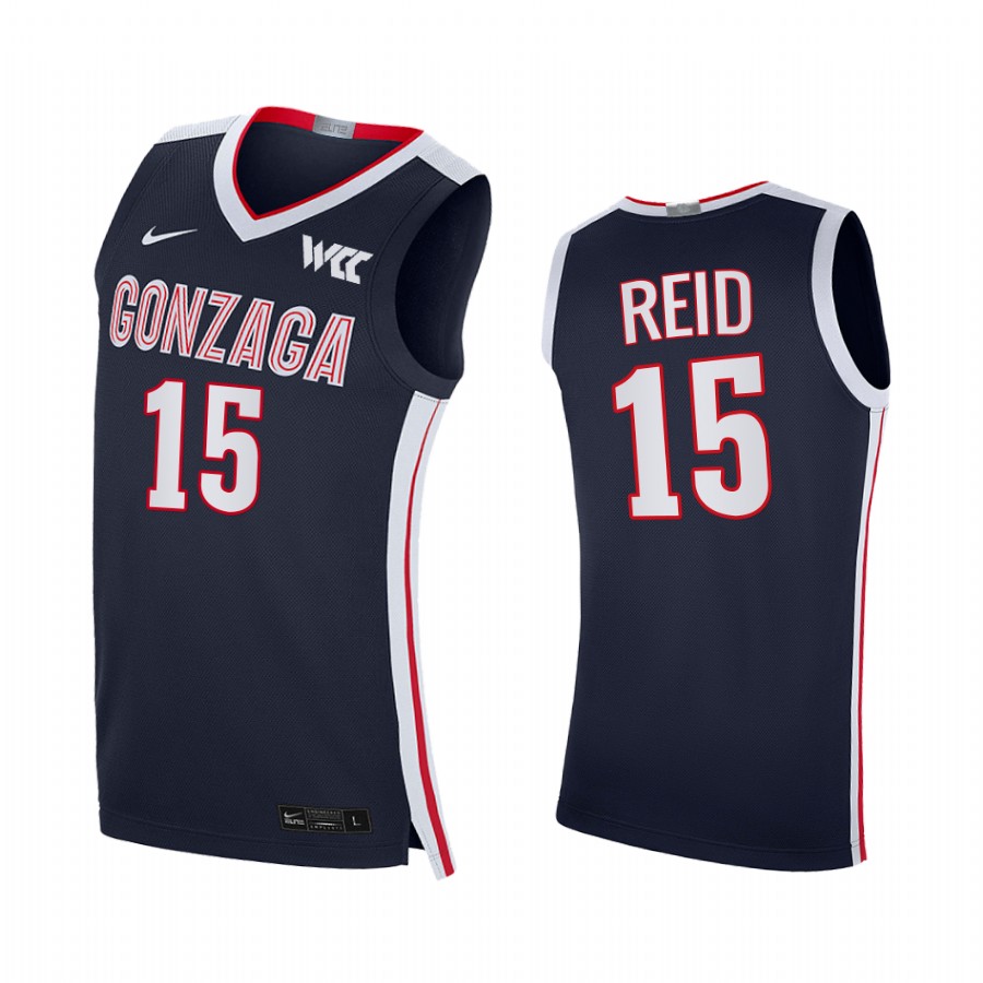 Efton Reid Gonzaga Bulldogs Navy Jersey 2022-23 College