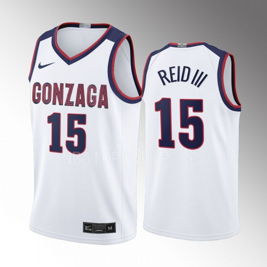 Efton Reid Gonzaga Bulldogs White Jersey 2022-23 College