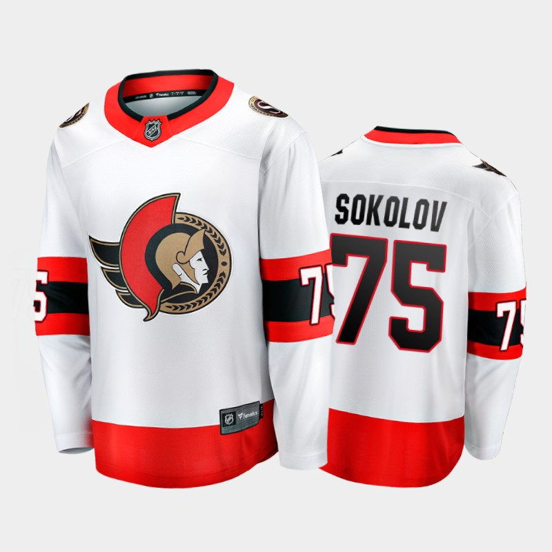 Egor Sokolov Ottawa Senators Away White Player Jersey 2021-22