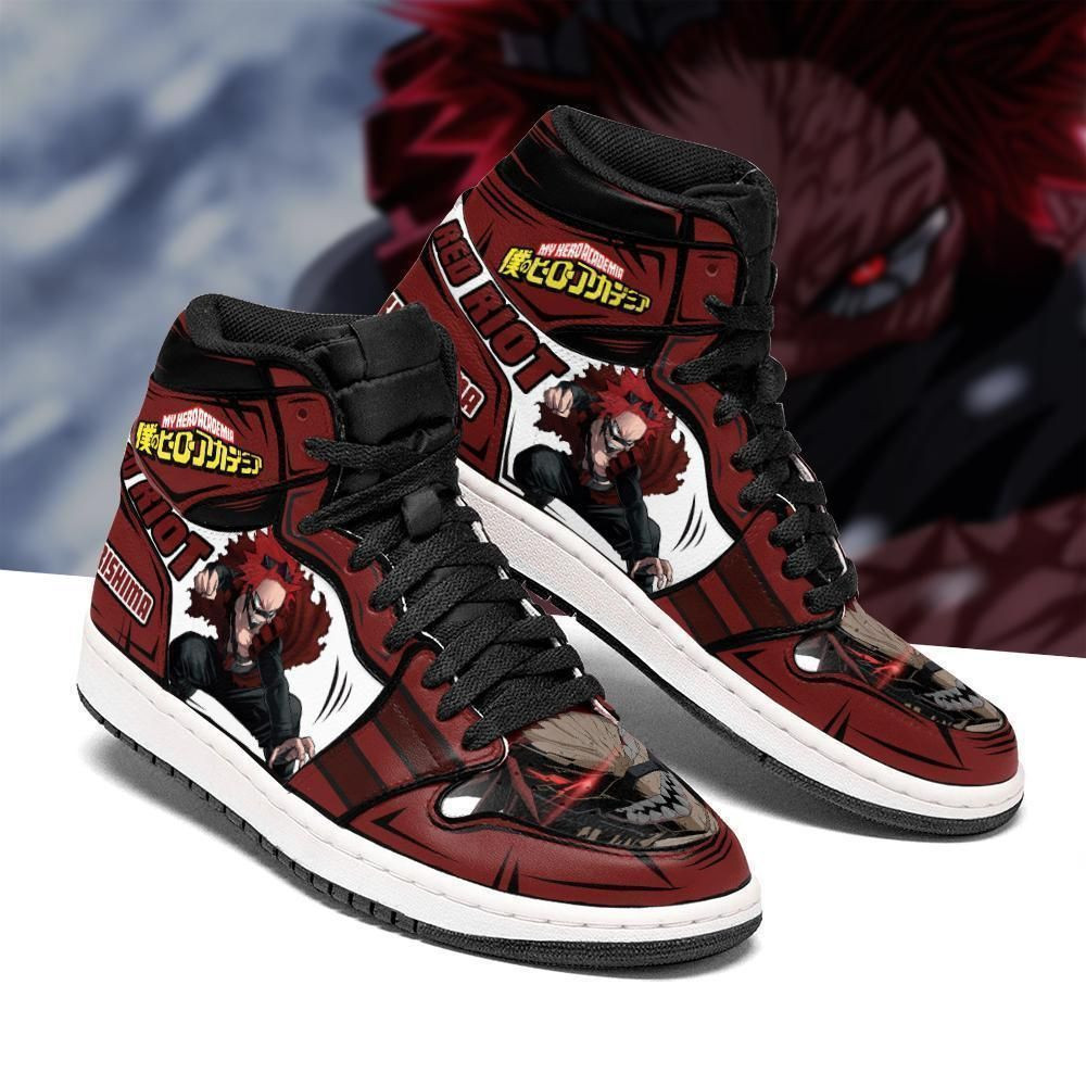 Eijirou Kirishima My Hero Academia anime 2 High Top Air Jordan Sneaker, Air Jordan Hightop