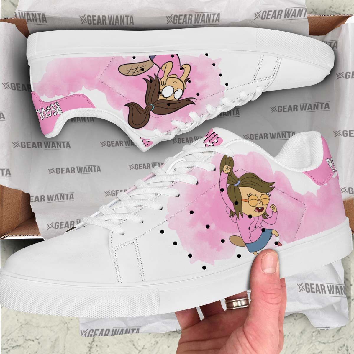 Eileen Roberts Regular Show Skate Shoes Custom Color Cartoon Sneakers