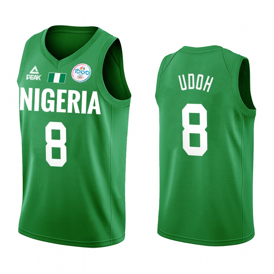 Ekpe Udoh Nigeria #8 Green 2021 Tokyo Olymipcs Limited Jersey