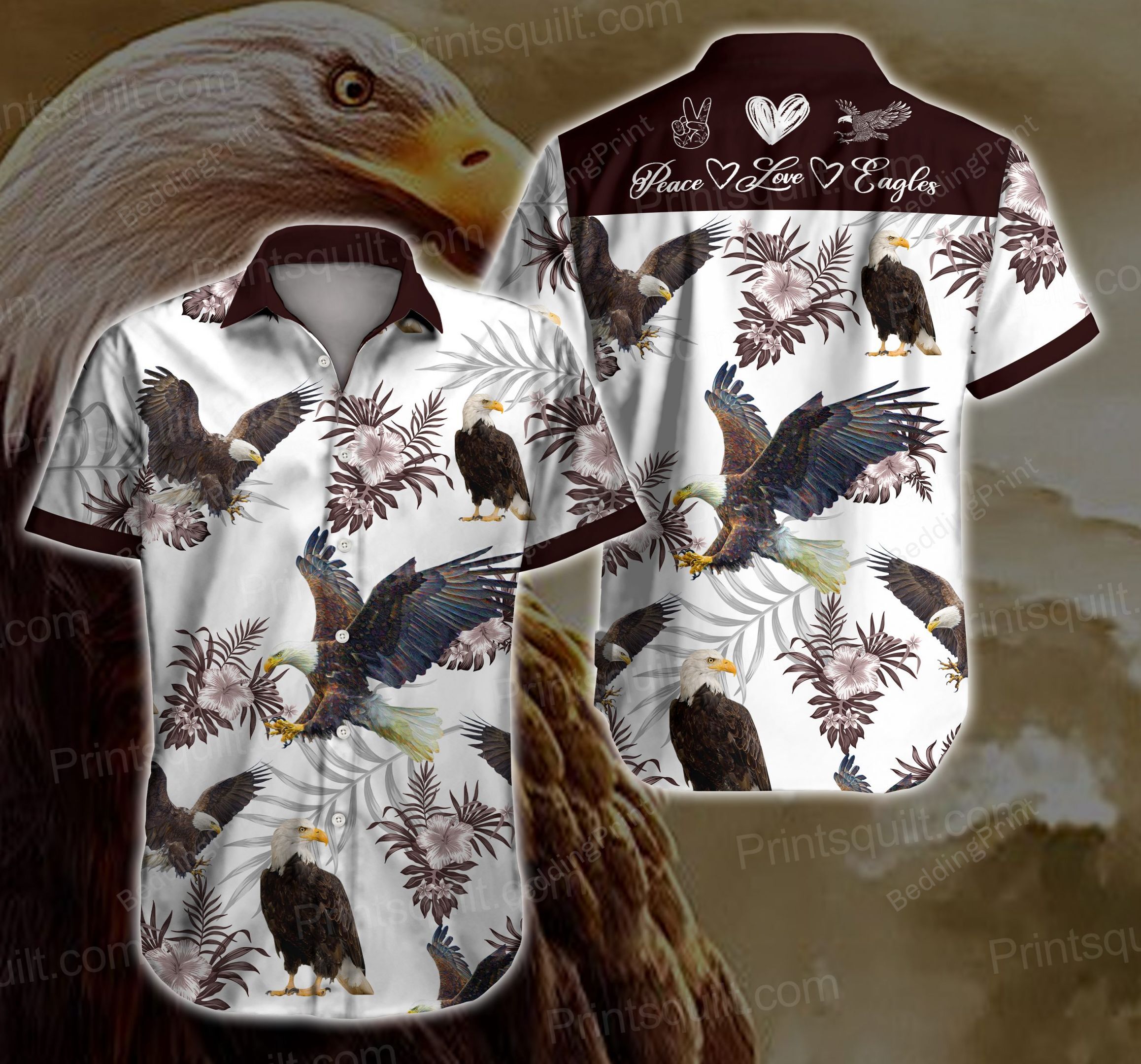 Elegant Eagles Hawaiian Shirt