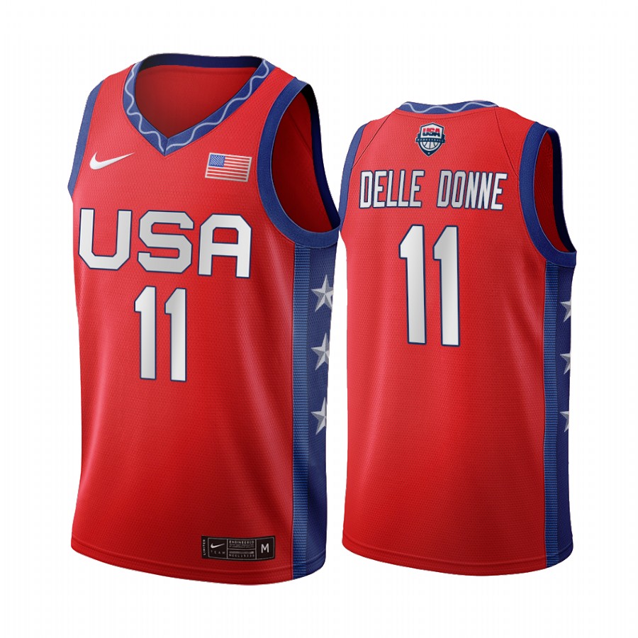Elena Delle Donne USA Women's National Team #11 Red 2020 Tokyo Olympics Jersey