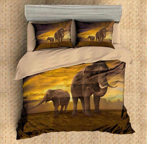 Elephant 3D Customized Duvet Cover Bedding Set