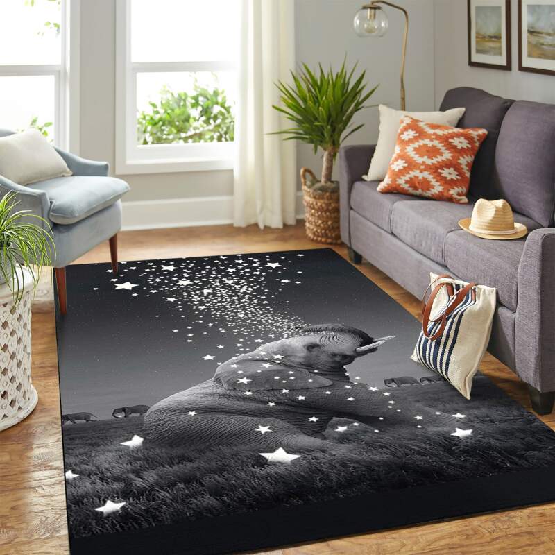Elephant Star Carpet Floor Area Rectangle Rug
