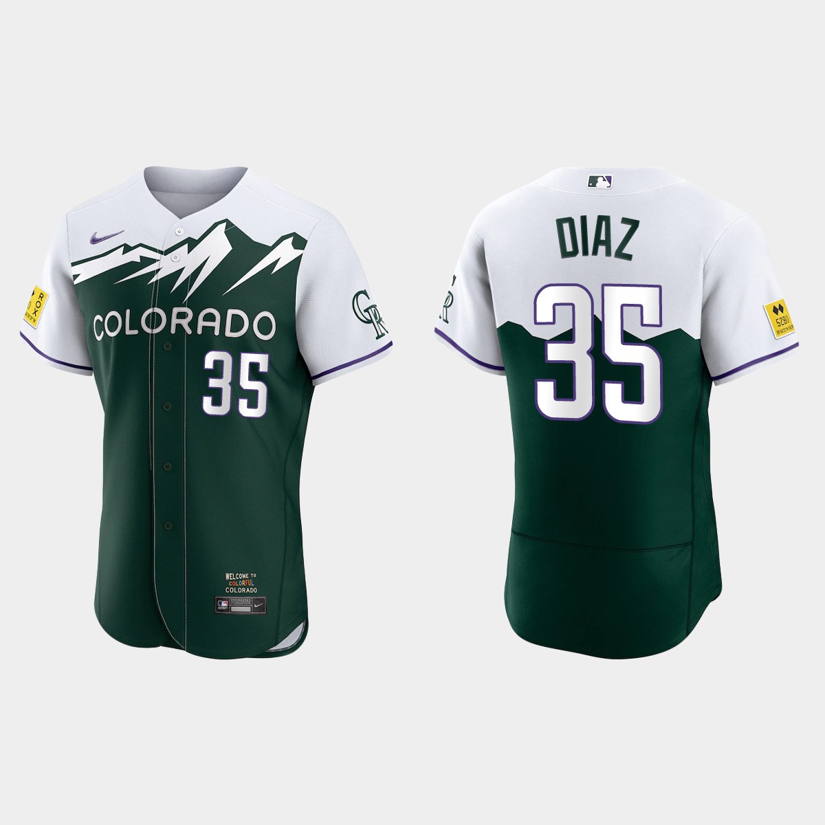 Elias Diaz Colorado Rockies 2022 City Connect Jersey - Green