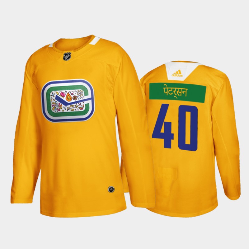 Elias Pettersson #40 Vancouver Canucks Diwali Night Yellow Hindi Limited Jersey