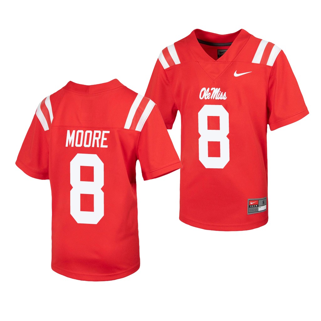 Elijah Moore Ole Miss Rebels Red Untouchable  Youth Jersey
